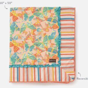 Matilda Jane Butterfly Stripe Reversible Throw Blanket 60 x 50